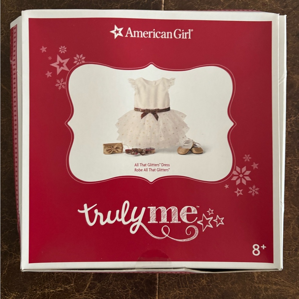 American Girl Pink and White Dress Set never been open